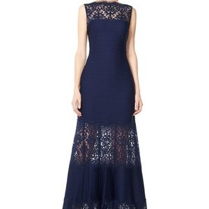 Tadashi Shoji Sleeveless Lace & Pintuck Gown